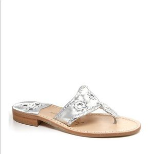 Silver Hamptons Metallic Leather Jack Rogers